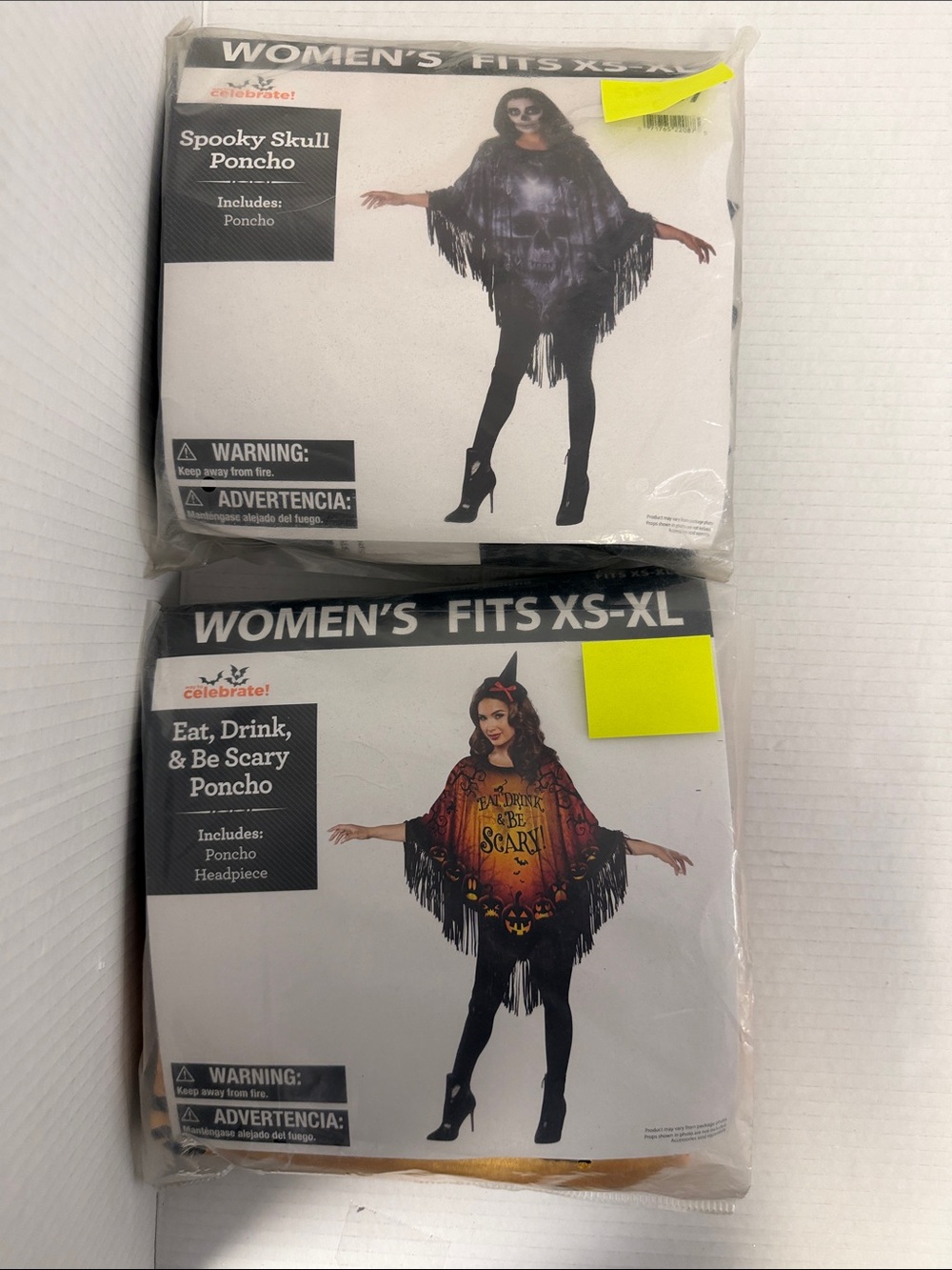 Celebrate! Women's Spooky Skull Poncho - Black